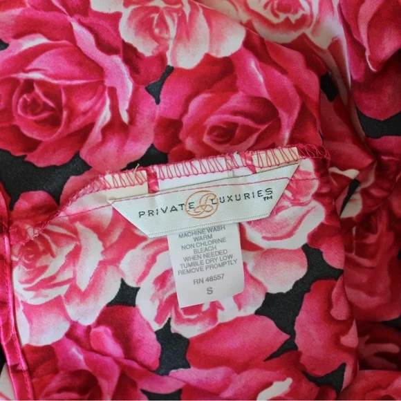 Vintage Y2K Rose Floral Print Pink Coquette Bow Lingerie Slip Dress - Picture 5 of 7